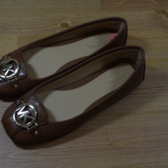 Michael Kors Fulton Brown Leather Ballet Flats 7 M - Picture 3 of 8